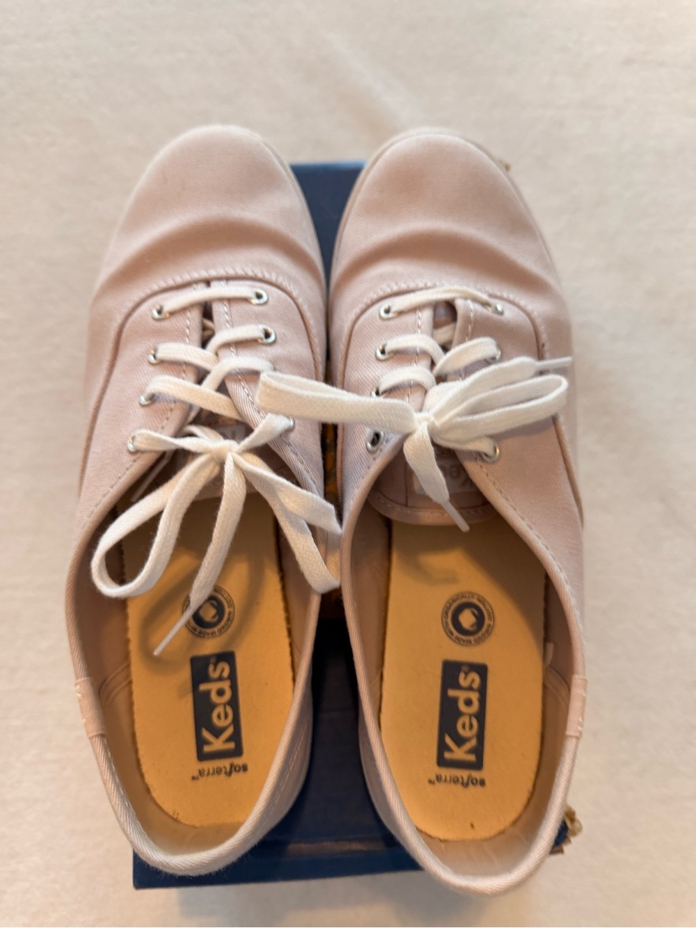 Keds Women's Pale Pink Canvas Lace-Up Sneakers